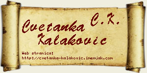 Cvetanka Kalaković vizit kartica